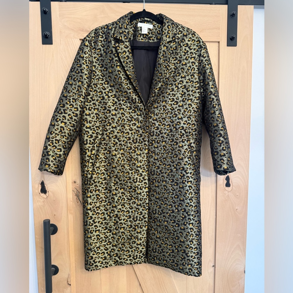 H&M Black and Gold Patterned Coat